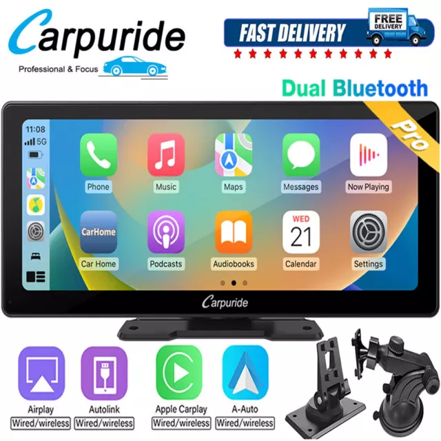 Carpuride NEW 103Pro Bluetooth Car Stereo Wireless Apple Carplay & Android Auto