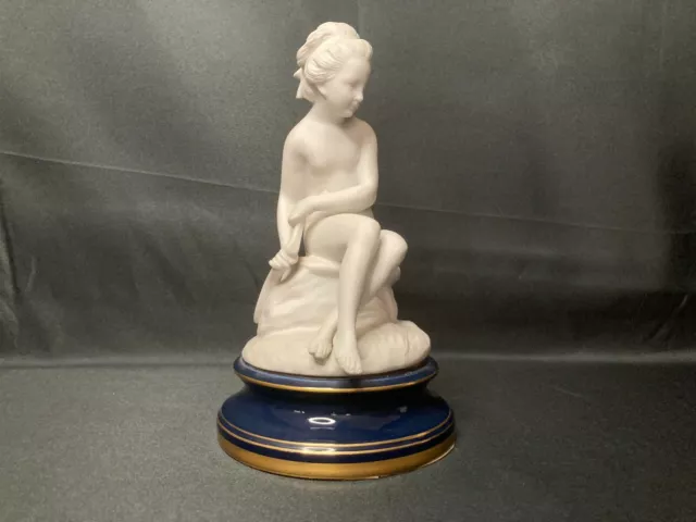 FALCONET (d’après), biscuit sculpture Psyché socle porcelaine XXème