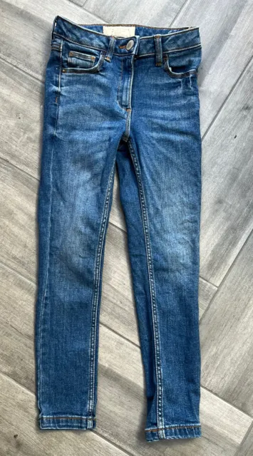 Jeans NEXT Denim SlimDark Blu Skinny da Ragazza 7 Anni Eccellente Cerniera Regolabile
