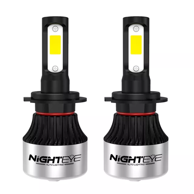 NightEye H7 LED Headlight Conversion Kit High Low Beam Super Bright 6500K White