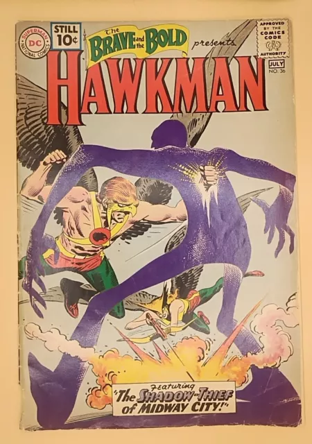 Brave and the Bold 36 1961 3rd Silver Age Hawkman 1st Shadow Thief Kubert