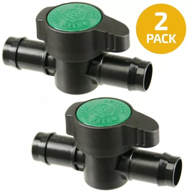 Pack de 2 vanne à bille barbelée en ligne 21 mm pour tube 3/4" - contrôle du débit d'eau