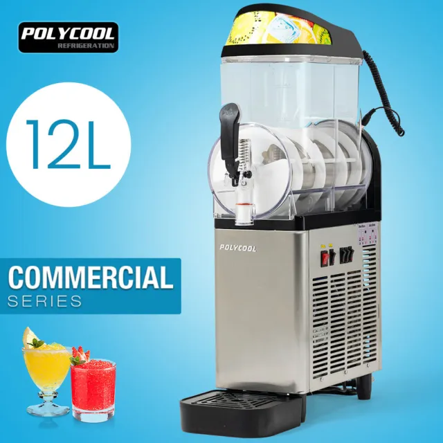 POLYCOOL 12L Commercial Slush Machine Single Tank Slushy Maker Frozen Cocktail