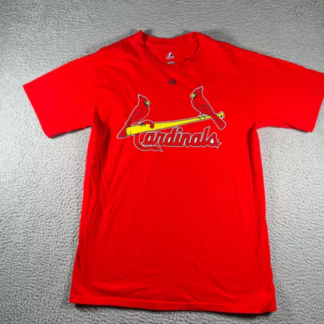 Majestic Camiseta Hombre Meidum Rojo Molina 4 St Louis Cardinals Gráfica Mangas Cortas