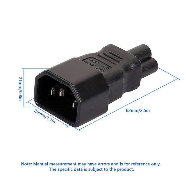 POWER ADAPTER IEC 320 C14 To C5 Adapter Converter C5 To C14 AC Power P ...