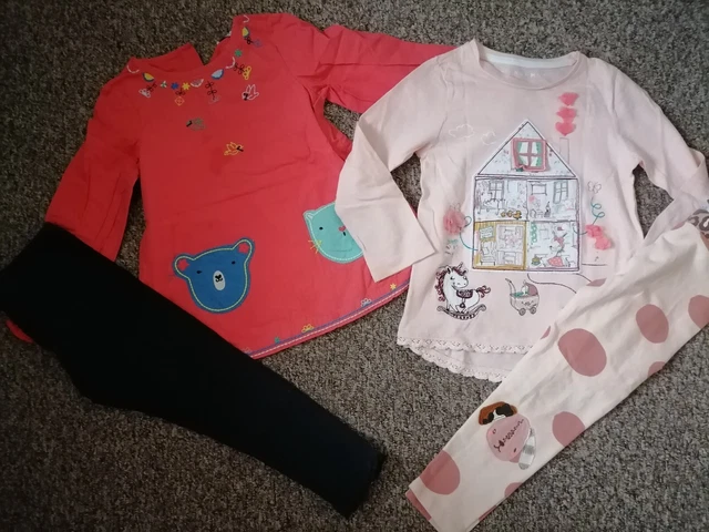 Pacchetto abiti da ragazza leggings e top noce moscata/M&S 4-5 anni