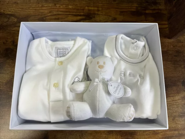 Emile Et Rose 3 Peice Set Baby Grow Weste & Teddy Baby Unisex weiß 3M #REFBOX