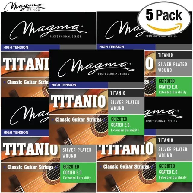 5-PACK Magma GC120TED High Tension Titanium Nylon Classical Guitar Strings