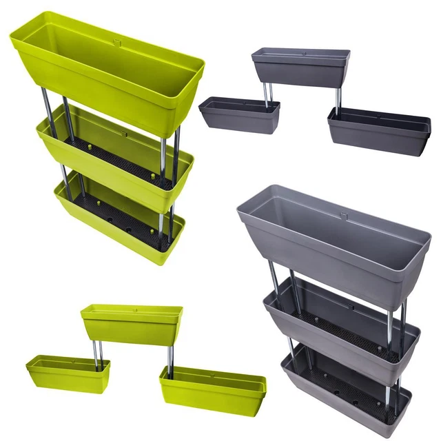 Set 2 PZ. FIORIERA CM.50 COMPL. DI CASSETTA E SOTTOCASSETTA In Plastica Filo Di - Foto 9