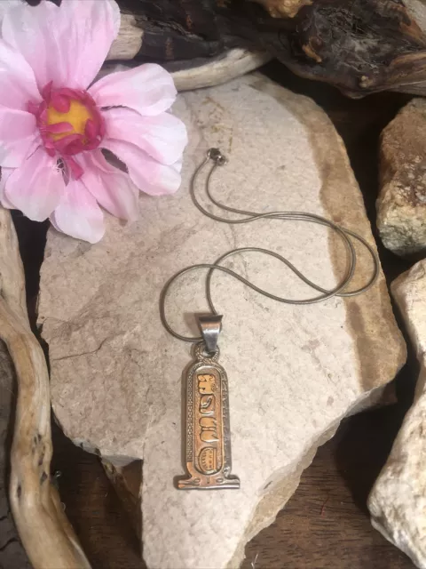 EL TESORO Del Jaguar  925 Sterling Silver Cartouche Name Pendant Necklace