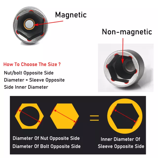 6.35mm Hex Drive With/without Magnetism Socket 5-24mm Nut Bolt Impact Drill Bit 3