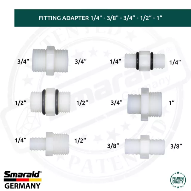 Fiting Adapter Schraubverbinder 1/4" 3/8" 3/4" 1/2" 1" Umkehrosmose Wasserfilter