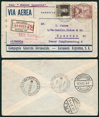Condor Zeppelin Beleg Condor-Zeppelin Argentine N Lorch 1932 