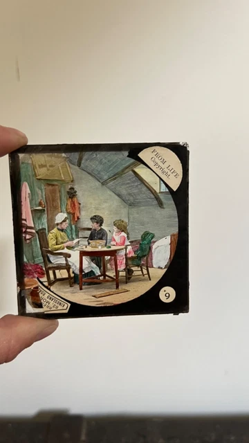 PLAQUE DE LANTERNE FIXE SOUS VERRE PEINT A LA MAIN BOIS DE FER FIN XIXE C4251 Imgx300 5517