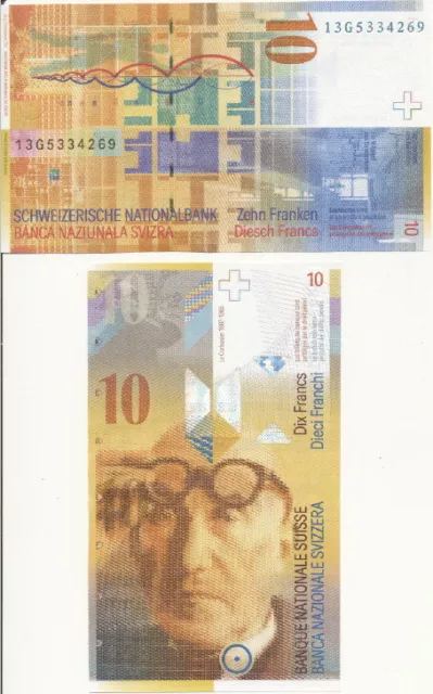 Switzerland / Schweiz - 10 Franken 2013 UNC - Pick 67e(1), Serie 13 G