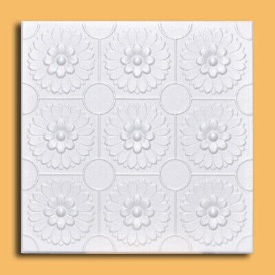 Styrofoam Ceiling Tile 20" x 20" ODESSA White, Glue Up