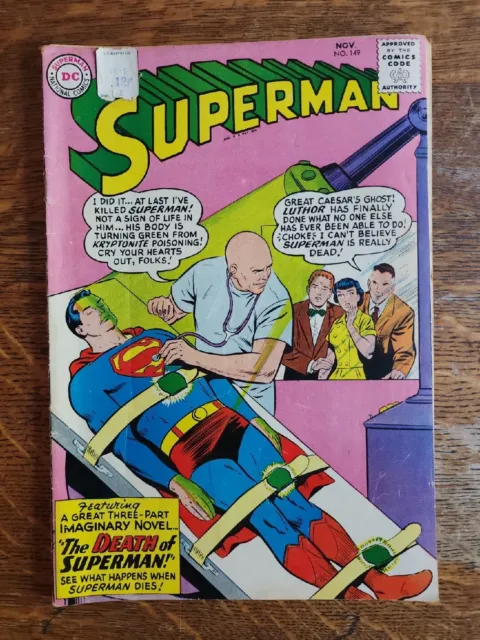 SUPERMAN #149 DC COMICS 1961 Lex Luthor, Supergirl, Superman's First Death!