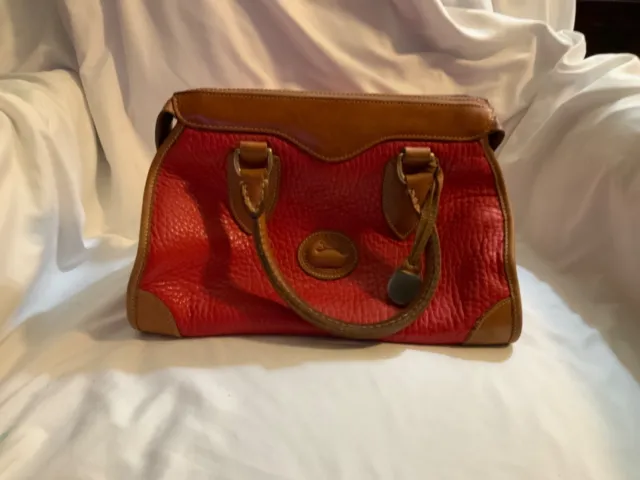 Vintage DOONEY & BOURKE R28 Red DR Speedy Satchel Handbag Purse 1980's D&B