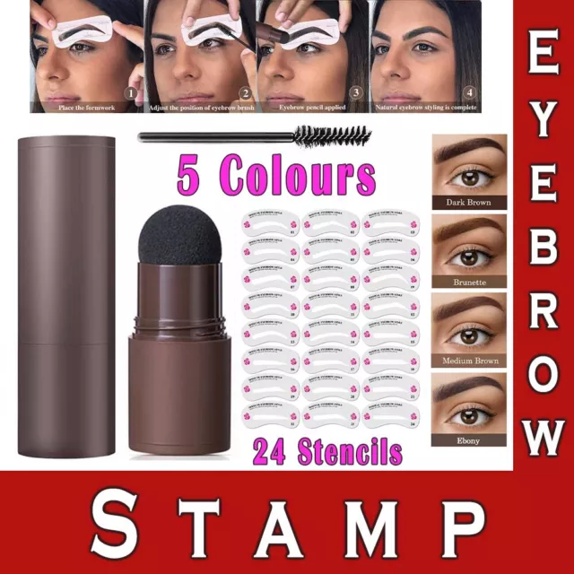 Eyebrow Stamp Kit Shaping Eye Brow Waterproof Power Stencils Definer Makeup Set