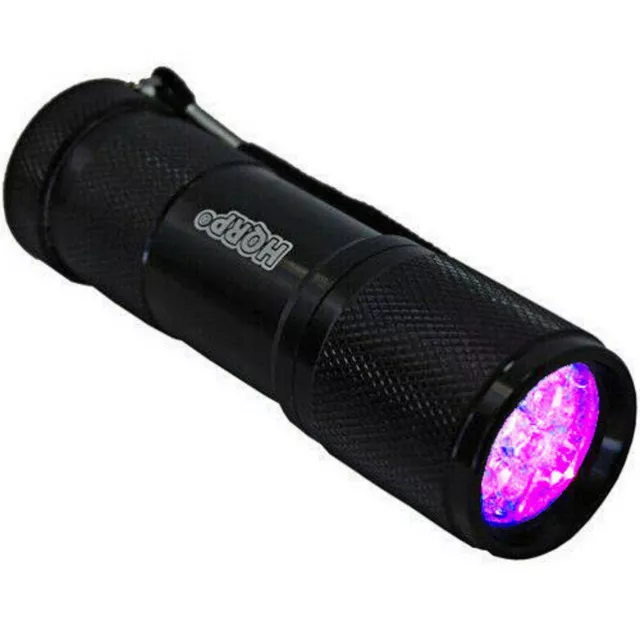 HQRP 9 LED UV 365 NM Ultra Violett Schwarzlicht Taschenlampe Fackel Licht