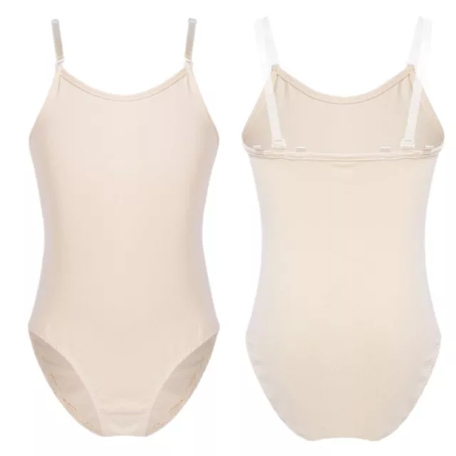 Girls Kids Dance Leotard Nude Ballet Gymnastics Camisole Bodysuit Dancewear