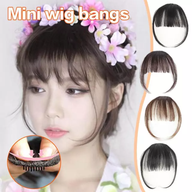 Women 3D Mini Topper Hairpin Air Bangs Topper Wigs DECOR Fringe 2024 Hair N9G9
