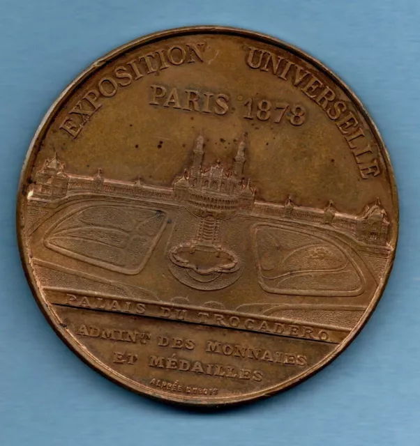 1878 Large Bronze Medal / Medallion For The France Universal Exposition, Paris.