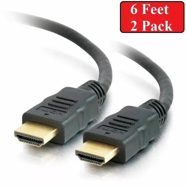 2 PACK ULTRA HDMI CABLE 2.0 HDTV UHD Ethernet 4K x 2K 3D Audio Return 6FT