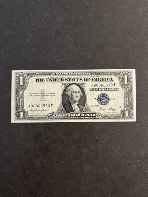 1935E $1 Silver Certificate Uncirculated Unc Fr 1614 Block Ji