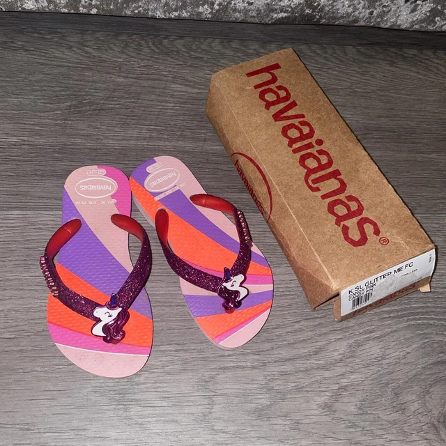 Baby girls Havaianas flip flop sandals. Size Uk 7 baby/toddler