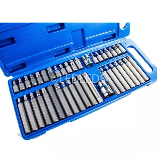 SET 40pz INSERTI BUSSOLE  ESAGONALI TORX EXA XZN LUNGHI CORTI IMPRONTA 3/8 1/2 2