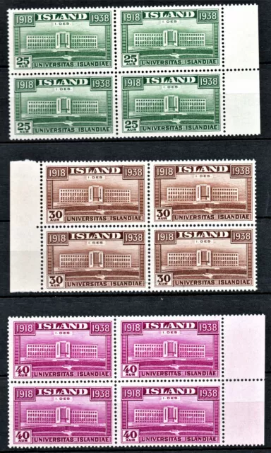 ISLAND  ICELAND  MICHEL-Nr. 200 - 202 ** postfrisch Viererblock