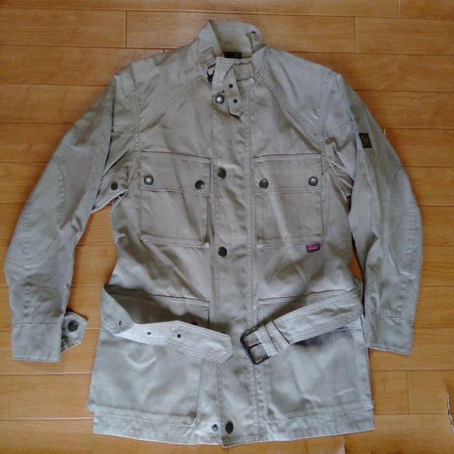 Belstaff Roadmaster Chaqueta Hombre Talla 40 con Cinturón Algodón Beige De Japón