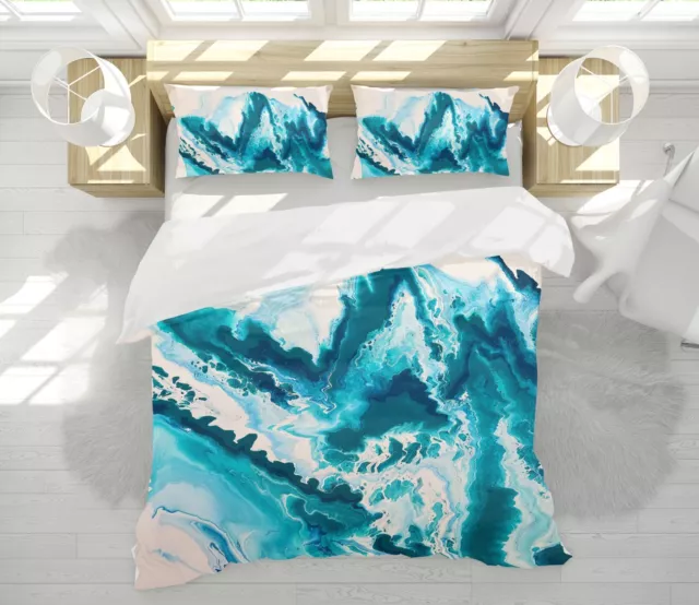 Cuscini letto 3D acquerello blu H9271 coperta piumone Skromova Marina Erin