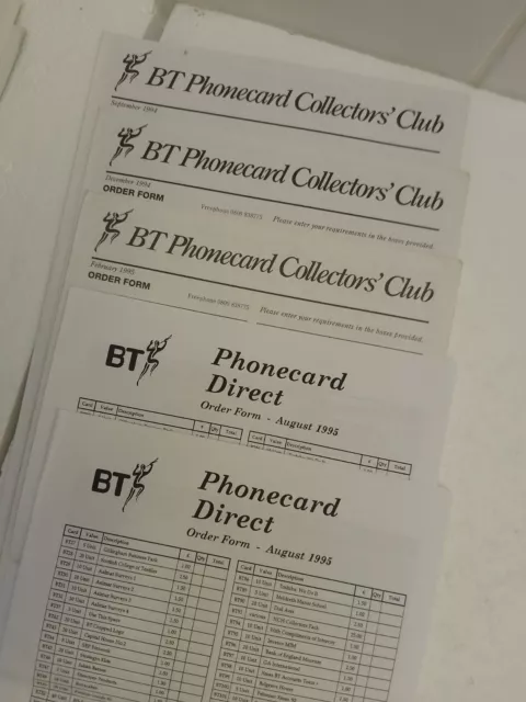 Vintage Retro Phonecard BT Direct collectors Club leaflet price guide order form