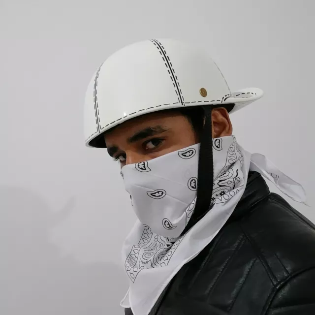 Motorcycle Helmet Baseball Cap Style fiberglass custom Helmet Bike white hd