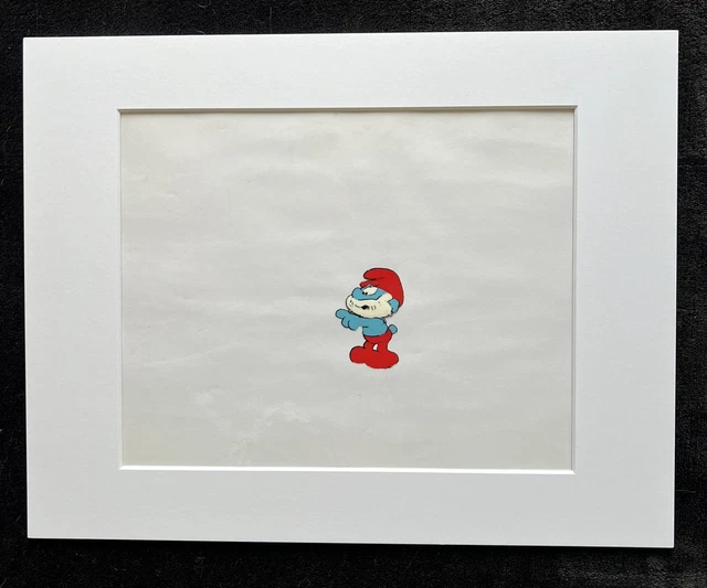 THE SMURFS ORIGINAL ANIMATION PRODUCTION CEL HANNA BARBERA 1980 Vintage ...