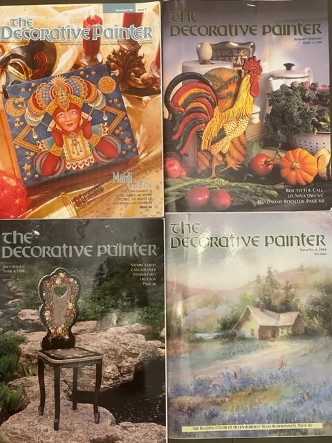 The Decorative Painter Magazine Lot Qty=4 for Tole Painting/folk art painting