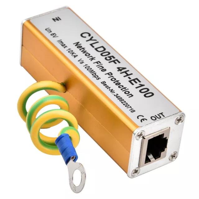 RJ45 RJ11 Adapter Ethernet Netzwerk Überspannungsschutz Thunder Lighting FSK