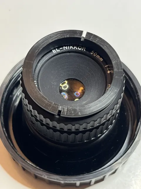 Nikon EL-Nikkor 50mm F4 enlarger lens, later version, goes to f22, ring included