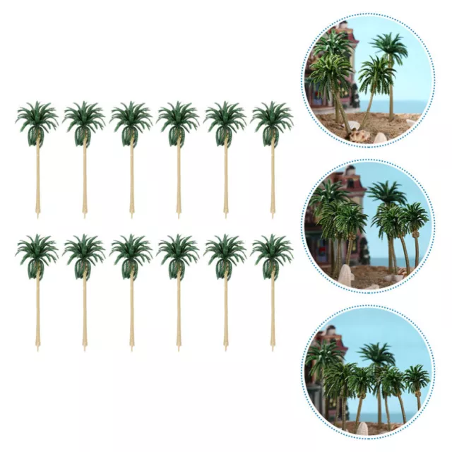 20 Pcs Train Railway Trees Palm Model Micro Landscape Coconut