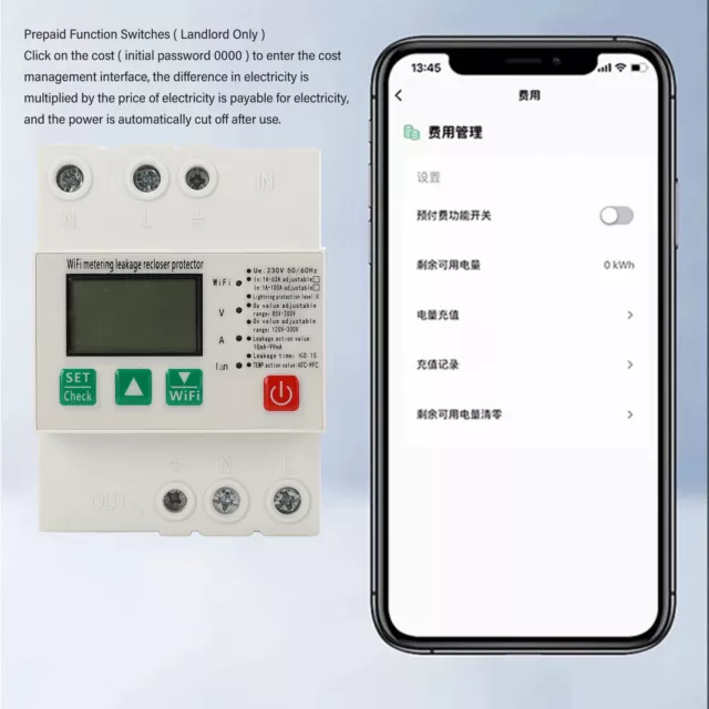 Smart WiFi Circuit Breaker Over Under Voltage Leakage Protector W/ Po✈