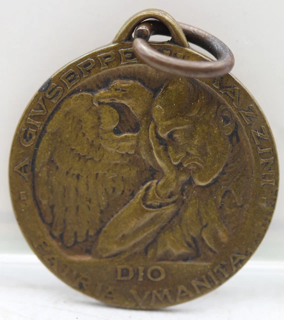 MEDAGLIA GIUSEPPE MAZZINI 50 della morte 1922 ferrea incisore morera