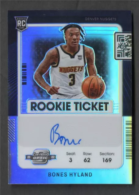 2021-22 Panini Contenders Optic Bones Hyland Rookie Ticket Variation Silver Auto