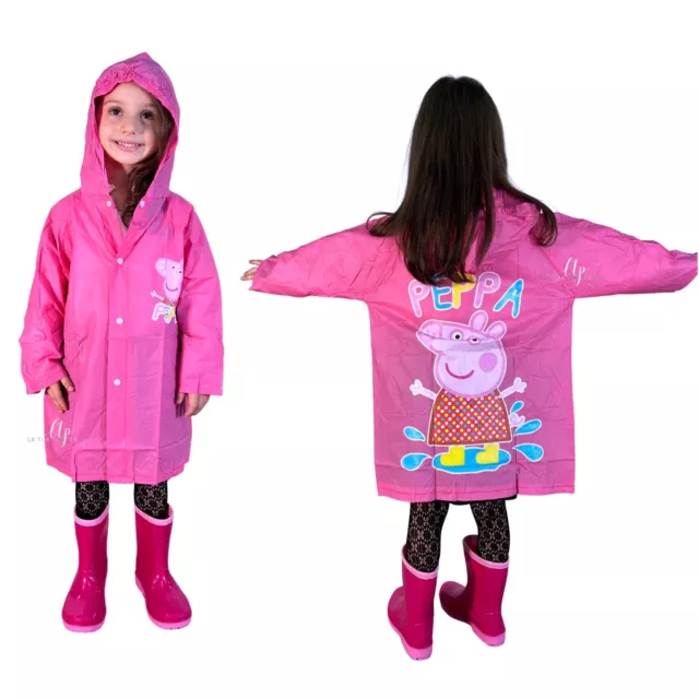 Peppa Pig Giacca Para pioggia Impermeabile  da 2-5anni Mantella Rosa Poncho