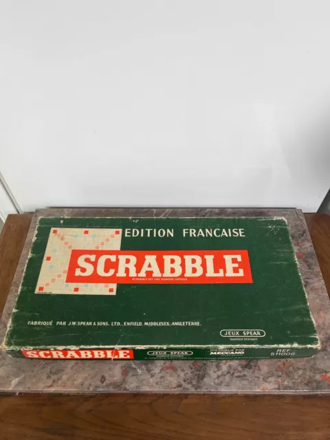 Ancien SCRABBLE COMPLET classique Spears Edition Française Jeu société Vintage