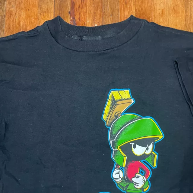 Vintage Marvin the Martian Shirt Small Black All Over Print 1994 Single Stitch 2