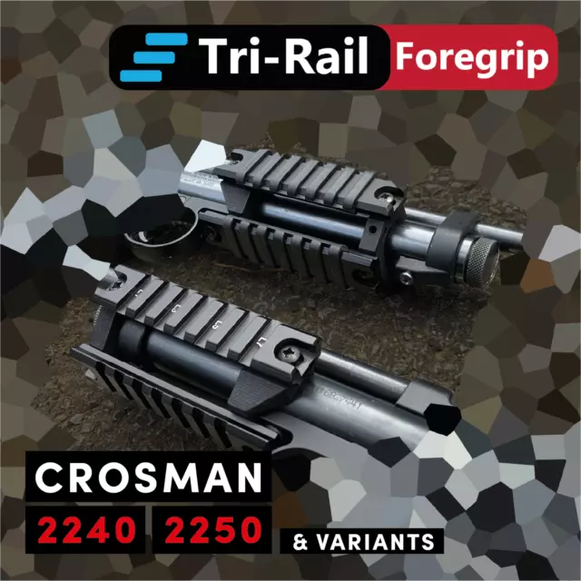 Rail Foregrip for Crosman 2240, 2250, & XL, Ratcatcher Steel and Plastic Breech