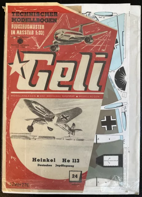 2 Stück Kartonmodelle Messerschmitt Me110 u. Heinkel He113 Maßstab 1:33 wie NEU 3