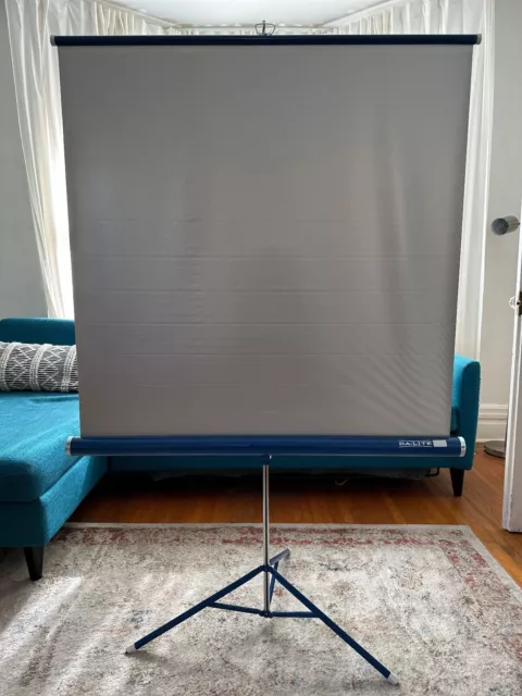 Da-Lite Projection Screen Silver Flyer Model 40 X 40 Very Good Vintage Home Work